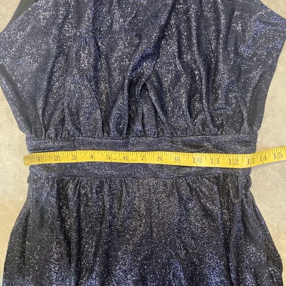 Rachel Zoe Jumpsuit Womens 8 Blue Sparkle Sleeveless‎ Wide Leg Party Sleeveless - Picture 3 of 14